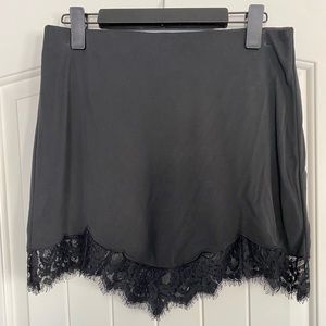 EXPRESS black mini skirt with lace detail | size small